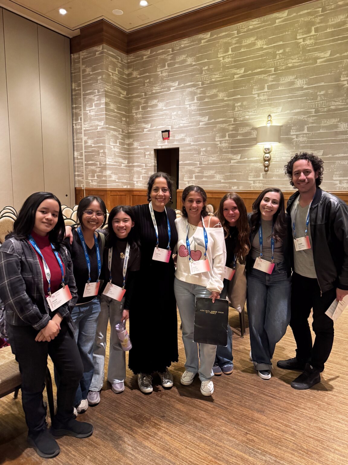 Marcela Molina, Jess Edelbrock, 5-7 Honor Choir students from Hawaii